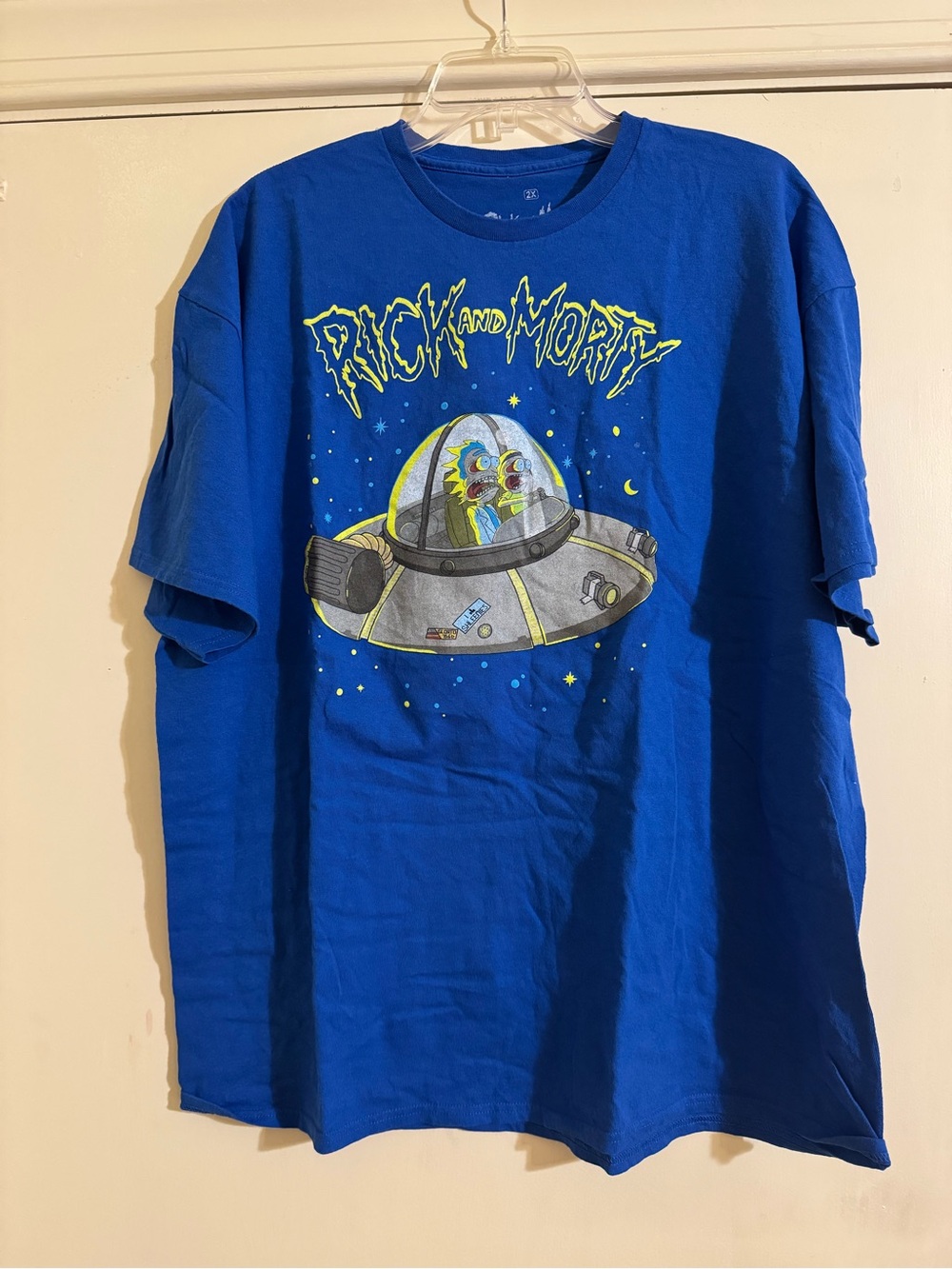 Rick and Morty Men's Short Sleeve Graphic Tee in Royal Blue